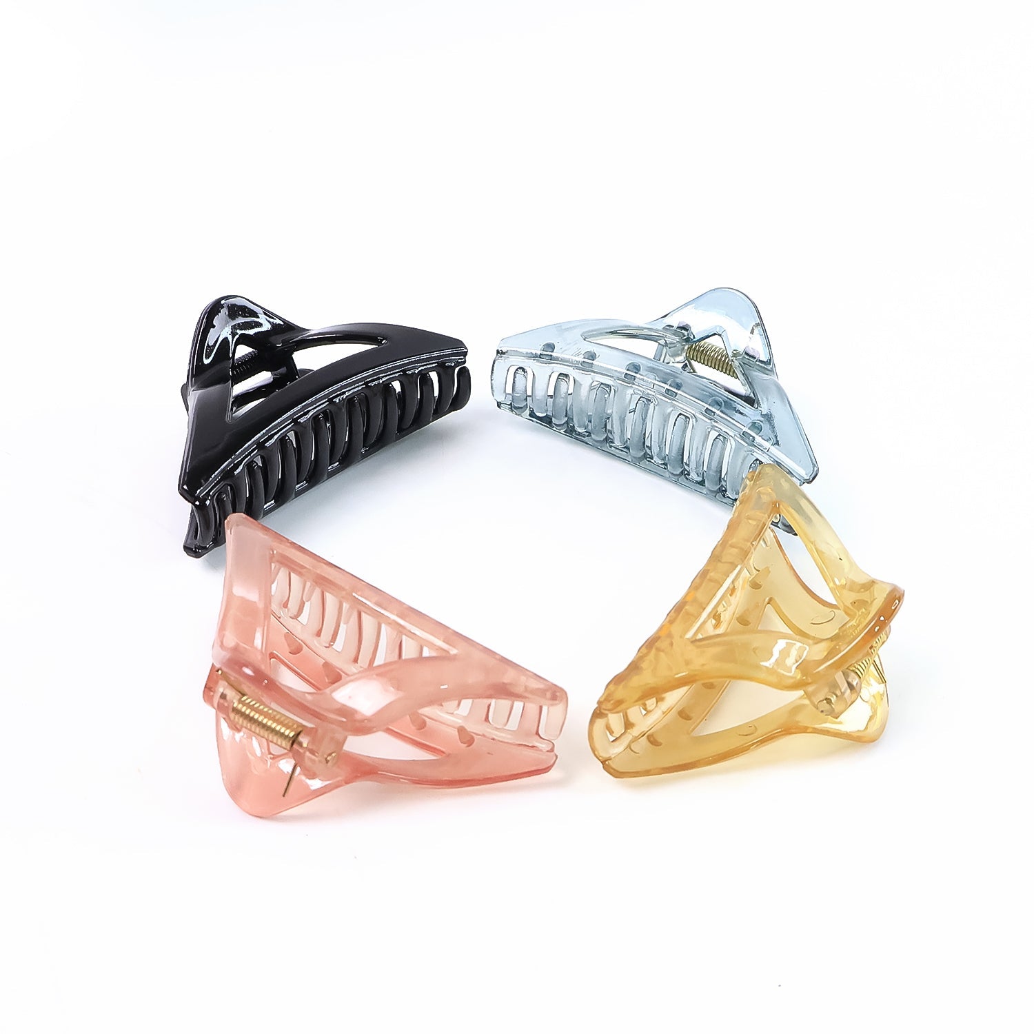 Triangle Shape Mix Color Plastic Hair Claw Clip – 12 Pc Durable Grip for Women and Girls Triangle Shape Mix Color Plastic Hair Claw Clip – 12 Pc Durable Grip for Women and Girls